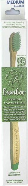 The Turtle Tribe Bamboo Toothbrush, each, MEDIUM, all ages