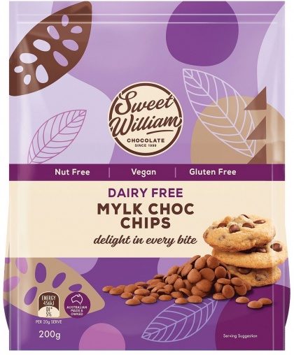 Sweet William Choc Baking Chips G/F 200g